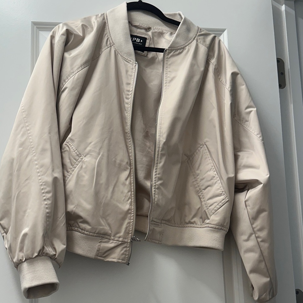 Abercrombie & Fitch Cream Bomber Jacket